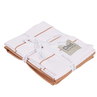Ποτηρόπανα Σετ 2 Τεμαχίων 30x50 Das Home 0831 Teracotta-White