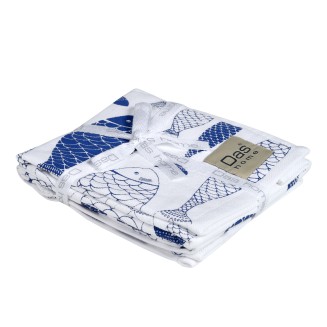 Ποτηρόπανα Σετ 2 Τεμ. 40x60 Das Home 0737 Blue-White