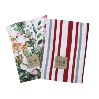 Σετ Ποτηρόπανα Κουζίνας 2 Τεμαχίων 40x65 Das Home 0634 Πολύχρωμο