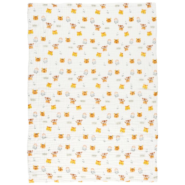 DAS BABY ΚΟΥΒΕΡΤΑ-ΜΟΥΣΕΛΙΝΑ 105X150 RELAX 6622 ΛΕΥΚΟ, ΠΟΡΤΟΚΑΛΙ