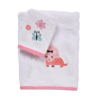 Πετσέτα Σετ 2 Τεμαχίων Das Home Fun 4936 Pink-White