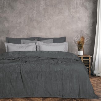 Κουβέρτα Velour Υπέρδιπλη 220x240 Das Home 1343 Γραφίτης