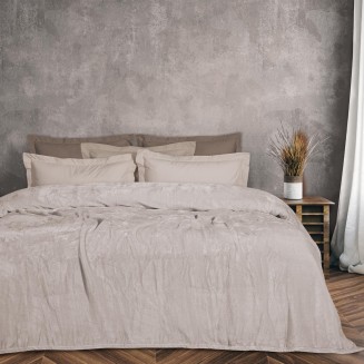 Κουβέρτα Velour Υπέρδιπλη 220x240 Das Home 1345 Μπέζ