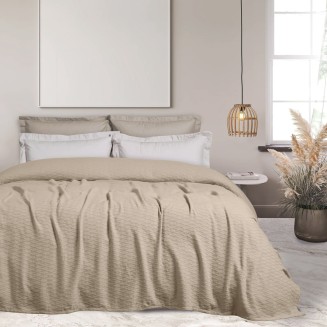 Κουβέρτα Ζακάρ Υπέρδιπλη 220x240 Das Home 0493 Μπέζ