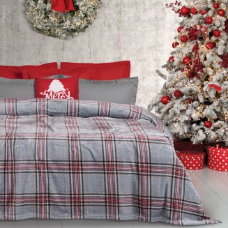 Κουβέρτα Fleece Μονή 160x220 Das Home 1362 Grey-Red