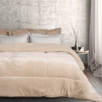 Κουβερτοπάπλωμα Υπέρδιπλο 220x240 Das Home Sherpa 1181 Beige