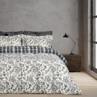 Παπλωματοθήκη Σετ Μονή 160x240 Das Home Happy 9648 Black,Cream