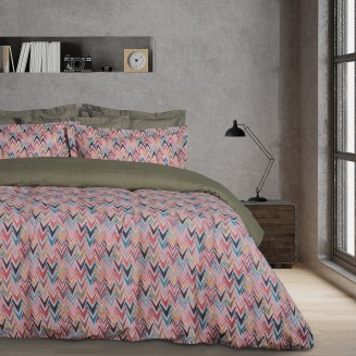 Παπλωματοθήκη Σετ Υπέρδιπλη 220x240 Das Home Casual 5425 Beige,Olive