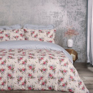 Παπλωματοθήκη Σετ Υπέρδιπλη 220x240 Das Home Happy 9647 Beige,Blue,Pink