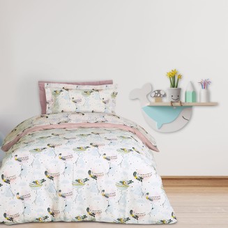 Παπλωματοθήκη Σετ Μονή 160x240 Das Home Kids 4915 Light Blue-Mint-Pink
