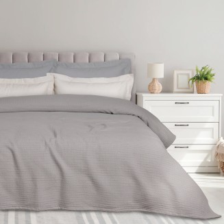 Κουβέρτα Πικέ Υπέρδιπλη 220x242 Das Home 496 Grey