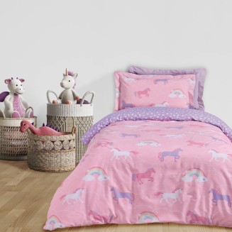 Σεντόνια Σετ Μονά 170x260 Das Home Kids 4929 Pink-Purple