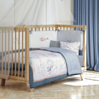 Κουβερλί Κούνιας 110x150 Greenwich Polo Club Βaby Essential 8852 Grey