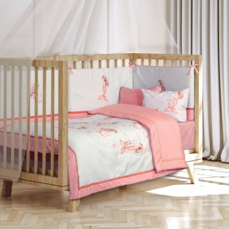 Κουβερλί Κούνιας 110x150 Greenwich Polo Club Βaby Essential 8853 Grey-Pink