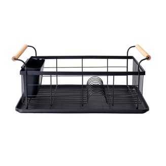 Πιατοθηκη Bamboo Essentials Μεταλλικη Με Λαβες 44X32X20Cm Μαυρη Estia 01-12885