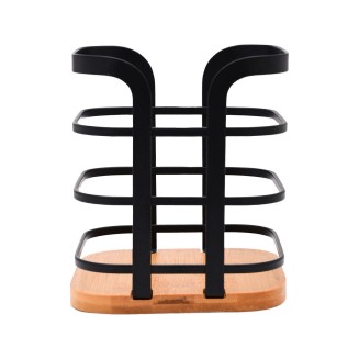 Θηκη Για Κουταλες Bamboo Μεταλλικη 12X12X14.5Cm Μαυρη Estia 01-13219