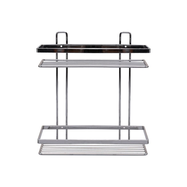 ESTIA ΕΤΑΖΕΡΑ ELEGANT ΜΕΤΑΛΛΙΚΗ ΙΣΙΑ 2 ΘΕΣΕΩΝ 27x25x12.5cm ΧΡΩΜΙΟΥ