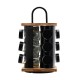 ESTIA ΒΑΣΗ ΜΠΑΧΑΡΙΚΩΝ BAMBOO ESSENTIALS ΜΕ 12 ΓΥΑΛΙΝΑ ΔΟΧΕΙΑ ΠΕΡΙΣΤΡΕΦΟΜΕΝΗ ΜΑΥΡΗ