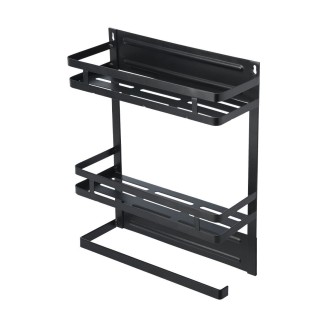 Ραφιέρα Κουζίνας Μεταλλική Διώροφη 30x11x37cm Με Βάση Για Ρολό Κουζίνας Estia 02-18153