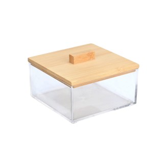 Κουτί Αποθήκευσης & Οργάνωσης Bamboo Essentials Τετράγωνο  9x9x6cm Με Καπάκι Estia 02-17675
