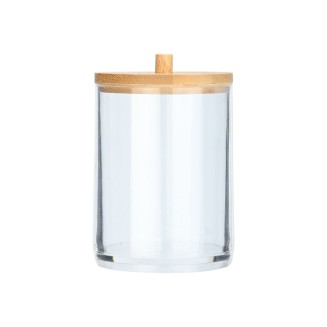 Κουτί Αποθήκευσης & Οργάνωσης Bamboo Essentials Για Δίσκους Ντεμακιγιάζ 7x7x12cm Με Καπάκι Estia 02-17651