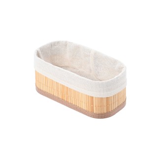 Καλάθι Οργάνωσης Bamboo Essentials 19.5x10cm Mε Επένδυση Estia 02-19648