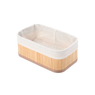 Καλάθι Οργάνωσης Bamboo Essentials 24.5x10cm Mε Επένδυση Estia 02-19655