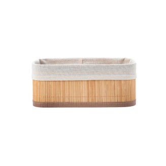 Καλάθι Οργάνωσης Bamboo Essentials 24.5x10cm Mε Επένδυση Estia 02-19655