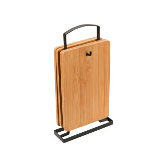 Σετ Επιφάνειες Κοπής Bamboo Essentials 4 Τεμαχίων Με Βάση Μεταλλική Estia 01-20804