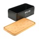 ESTIA ΨΩΜΙΕΡΑ BAMBOO ESSENTIALS ΜΕΤΑΛΛΙΚΗ 42x23x13cm ΜΑΥΡΗ