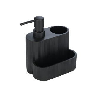 Δοχείο Υγρού Πιάτων Estia Με Ποτηράκι & Θήκη Για Σφουγγάρι Μαύρο 01-23560