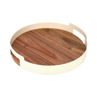 Δίσκος Σερβιρίσματος Acacia Μεταλλικός Ivory Estia 01-24901
