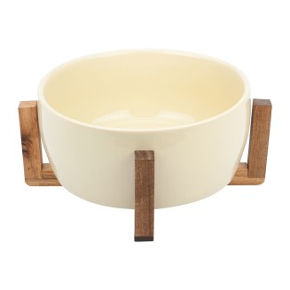 Σαλατιέρα Acacia 28cm Με Βάση Ivory Estia 01-25014