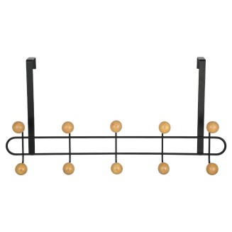 Κρεμάστρα Πόρτας Μεταλλική 52x7.5x23cm 10 Θέσεων Μαύρη Estia 02-18313