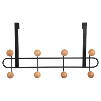 Κρεμάστρα Πόρτας Μεταλλική 41x7.5x23cm 8 Θέσεων Μαύρη Estia 02-18306