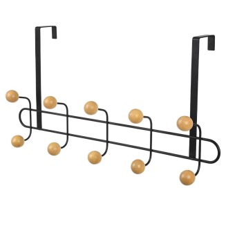 Κρεμάστρα Πόρτας Μεταλλική 52x7.5x23cm 10 Θέσεων Μαύρη Estia 02-18313