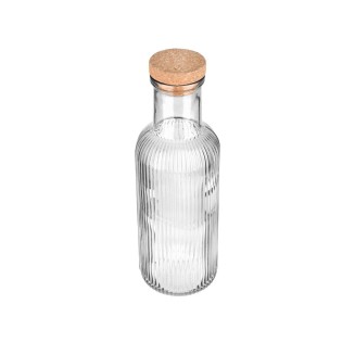 Μπουκάλι Γυάλινο 1000ml Estia Ανάγλυφο Με Φελλό Γκρί 00-21870