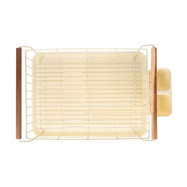 ESTIA ΠΙΑΤΟΘΗΚΗ ACACIA ΜΕΤΑΛΛΙΚΗ ΜΕ ΞΥΛΙΝΕΣ ΛΑΒΕΣ IVORY