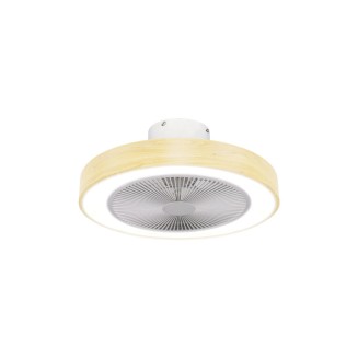 Ανεμιστήρας Οροφής Estia Halo Flow 50cm 15w Με Cct Led Φωτισμό 45W & Τηλεχειριστήριο Όψη Ξύλου