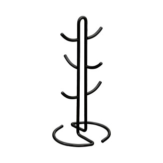 Βάση Για Κούπες Estia Από Κράμα Ψευδαργύρου 6 Θέσεων Matte Black 01-7621