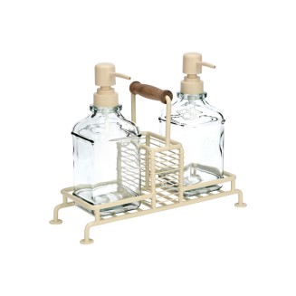 Δοχεία Υγρού Πιάτων 2x300ml Estia Με Μεταλλική Βάση & Θήκη Για Σφουγγάρι Ivory  Allure 01-26226