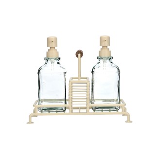 Δοχεία Υγρού Πιάτων 2x300ml Estia Με Μεταλλική Βάση & Θήκη Για Σφουγγάρι Ivory  Allure 01-26226