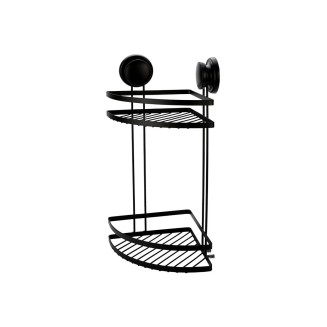 Εταζέρα Με Βεντούζες Γωνιακή 2 Θέσεων Μαύρη Estia 02-23768