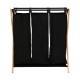 ESTIA ΚΑΛΑΘΙ ΑΠΛΥΤΩΝ BAMBOO ESSENTIALS 102lt 3 ΘΕΣΕΩΝ 68x40x76cm ΜΑΥΡΟ