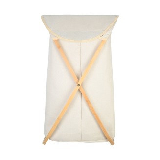 Καλάθι Απλύτων Bamboo Essentials 40x40x70cm Με Θήκη Πολυεστέρα Πτυσσόμενο Μπέζ Estia 02-18627