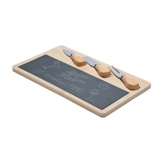 Πλατώ Σερβιρίσματος Σχιστόλιθου Με Ξύλινη Βάση & Αξεσουάρ 33x19cm Estia 07-24123