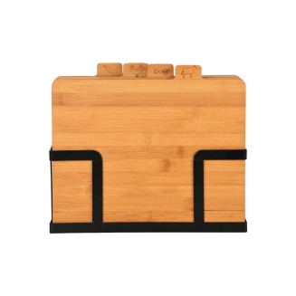 Επιφάνειες Κοπής Bamboo Essentials Σετ 5 Τεμαχίων Estia Με Μαύρη Μεταλλική Βάση 01-26707