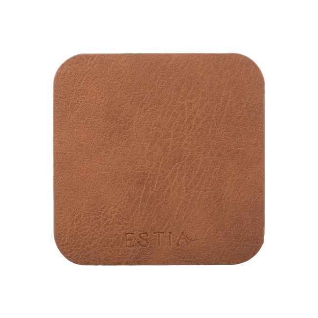 ESTIA ΣΟΥΒΕΡ ALLURE PVC 10x10cm ΚΑΦΕ  ΣΕΤ 4 ΤΕΜ.