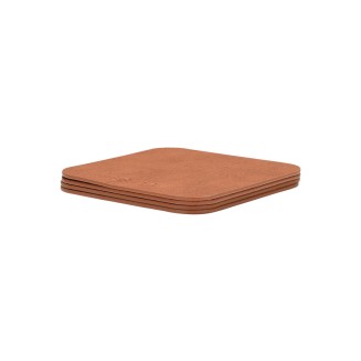 Σουβέρ 10x10cm Σετ 4 Τεμαχίων Estia Pvc Allure Καφέ