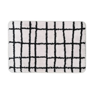 Ταπέτο Μπάνιου 40x60cm Estia Cage 100% Μικροϊνα Γκρί-Μαύρο 02-28572